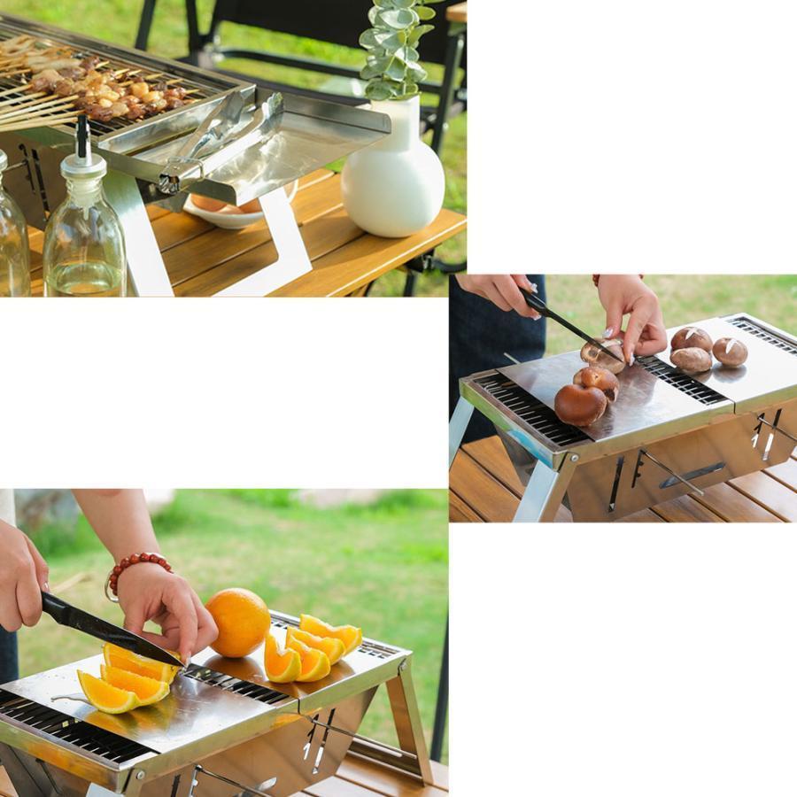 サイドプレート付き 卓上 バーベキュー コンロ 折りたたみ ミニ bbq