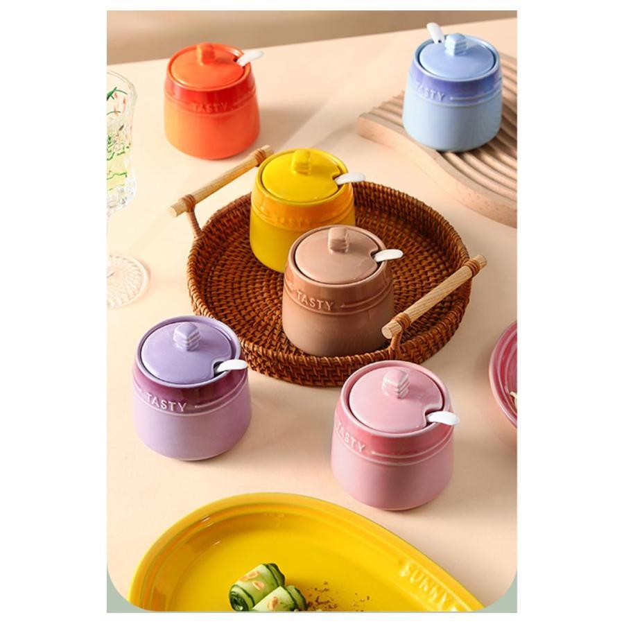 調味料入れ セラミック キャニスター 保存容器 蓋付き 陶器 シュガー