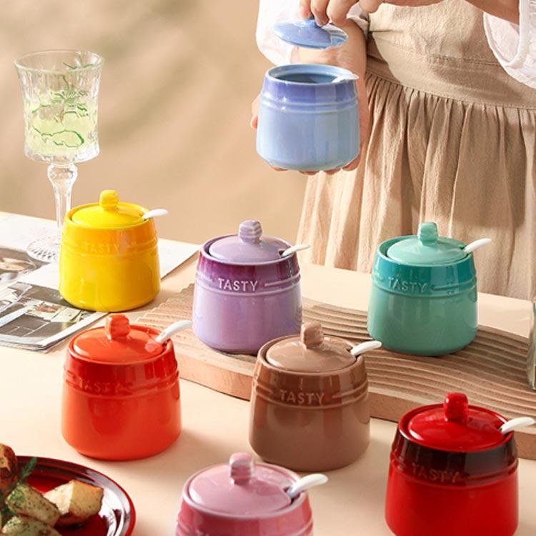 調味料入れ セラミック キャニスター 保存容器 蓋付き 陶器 シュガー