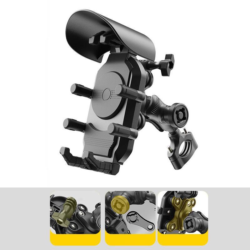 「爆買」バイク スマホホルダー qi USB ワイヤレス充電 バイク用スマホホルダー 置くだけ 充電 QI USB 電源 振動吸収 マウント 対応 |  | 11