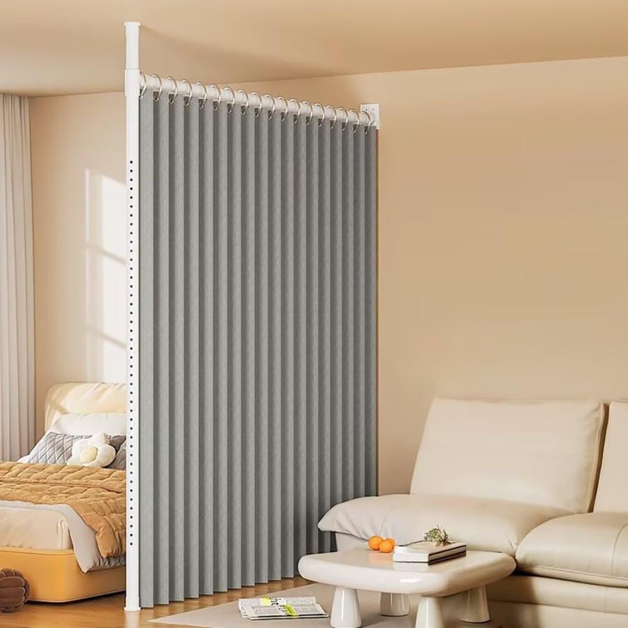 つっぱり式 間仕切り パーテーション 部屋仕切り カーテンレール パーテーション突っ張り棒 自立式 幅70cm?3.60cm 高さ210cm?310cm 非破壊設置 調節可能 | ブランド登録なし | 06