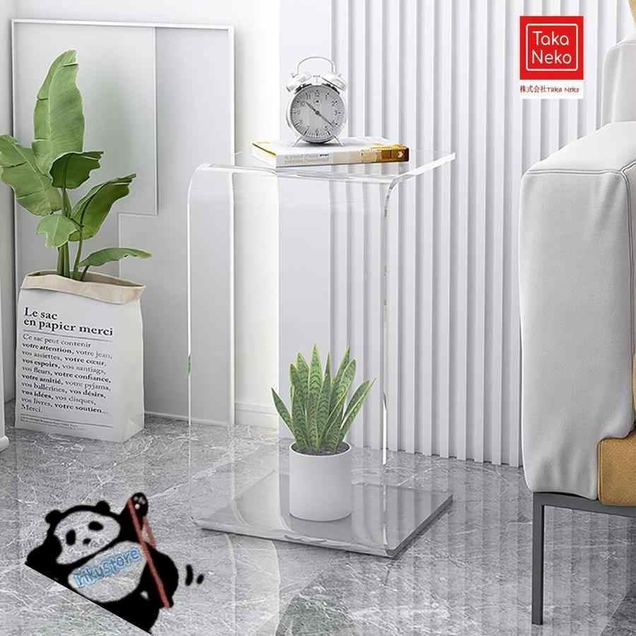 アクリルサイドテーブル、寝室用透明コーナーテーブル、2段エンドテーブルアクセントテーブル、多目的コーヒーテーブルベッドデスクラップトップテーブル、リビ | ブランド登録なし