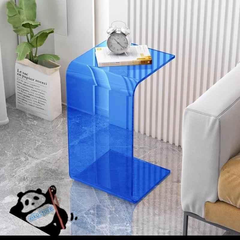 アクリルサイドテーブル、寝室用透明コーナーテーブル、2段エンドテーブルアクセントテーブル、多目的コーヒーテーブルベッドデスクラップトップテーブル、リビ｜06