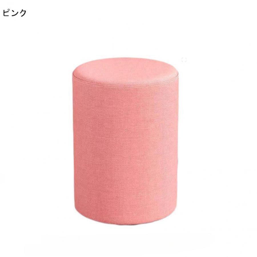 スツール チェア チェアー 椅子 イス いす おしゃれ 丸 円形 ラウンド シンプル 綿麻 北欧 背もたれなし 無地 肘なし ドレッサー シンプル 高さ40cm/35cm 玄関 | ブランド登録なし | 10