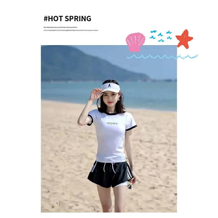 水着 レディース 体型カバー 2点セット おしゃれ 大学生 中学生 高校生 夏 ママ水着 スクール水着 セパレート 胸パッド付き ビーチ フィットネス 女性 160 S-XL | ブランド登録なし | 09