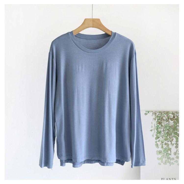 Tシャツ カットソー 春秋 お洒落 ゴムなし カップ付き 長袖 ルームウェア ラウンドネック インナー 大きいサイズ ゆったり リラックス パット付 |  | 17