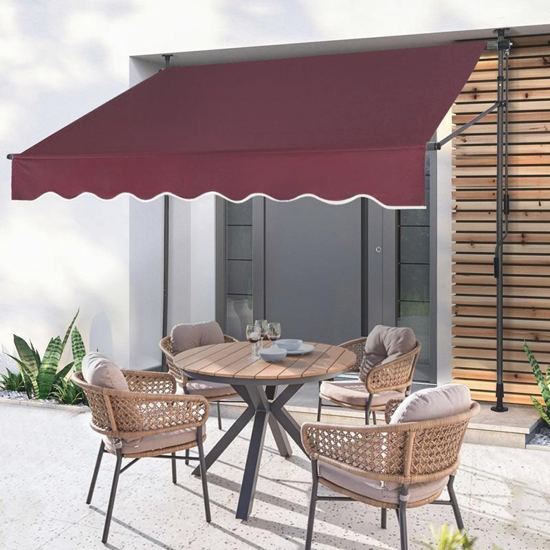 オーニングテント 幅1.5m/2m/2.5m/3m/3.5m/4m 突っ張り式サンシェード つっぱり式 オーニング 角度 高さの調節格納式手動日よけ 取り付けが簡単、テラス、ガゼボ | ブランド登録なし | 05
