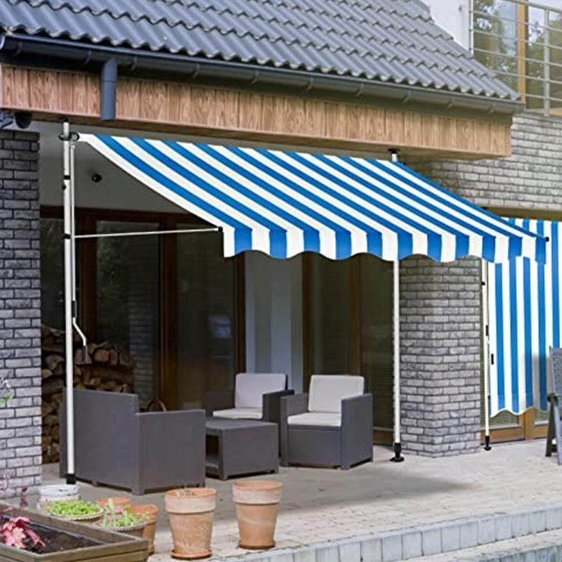 オーニングテント 幅1.5m/2m/2.5m/3m/3.5m/4m 突っ張り式サンシェード つっぱり式 オーニング 角度 高さの調節格納式手動日よけ 取り付けが簡単、テラス、ガゼボ | ブランド登録なし | 07