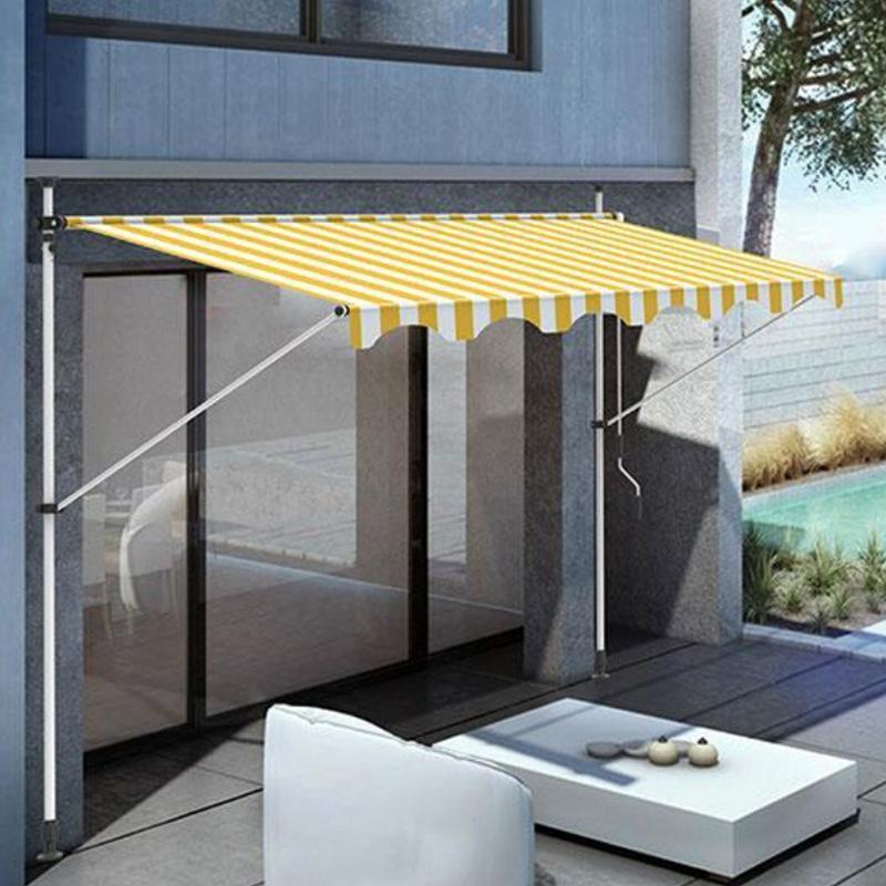 オーニングテント 幅1.5m/2m/2.5m/3m/3.5m/4m 突っ張り式サンシェード つっぱり式 オーニング 角度 高さの調節格納式手動日よけ 取り付けが簡単、テラス、ガゼボ | ブランド登録なし | 08