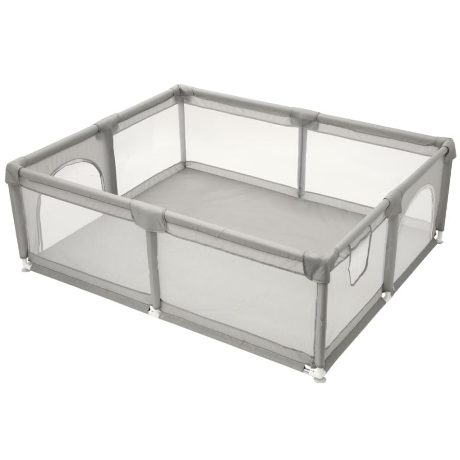 ベビーサークル 大型 約180×150cm メッシュ 大きい ハイタイプ 扉付き プレイヤード ベビーゲート ベビー フェンス サークル 滑り止め 大きめ | ブランド登録なし | 01