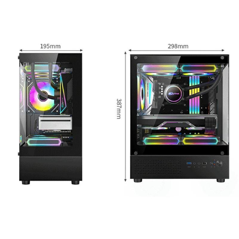 ゲーミング PCケース ミドルタワーケース 強化ガラス Micro-ATX/Mini-lTX対応 冷却ファン5基取付可 磁器吸引防塵ネット I/Oパネル デスクトップパソコン | ブランド登録なし | 11