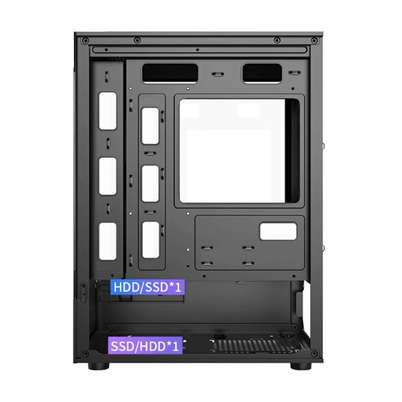 ゲーミング PCケース ミドルタワーケース 強化ガラス Micro-ATX/Mini-lTX対応 冷却ファン5基取付可 磁器吸引防塵ネット I/Oパネル デスクトップパソコン | ブランド登録なし | 09