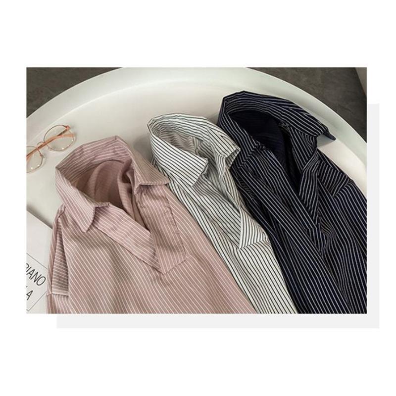 ブラウスシャツ レディース シャツ ブラウス 七分袖 トップス ストライプ柄 チュニック カジュアル シンプル おしゃれ ゆったり 着痩せ | ブランド登録なし | 07