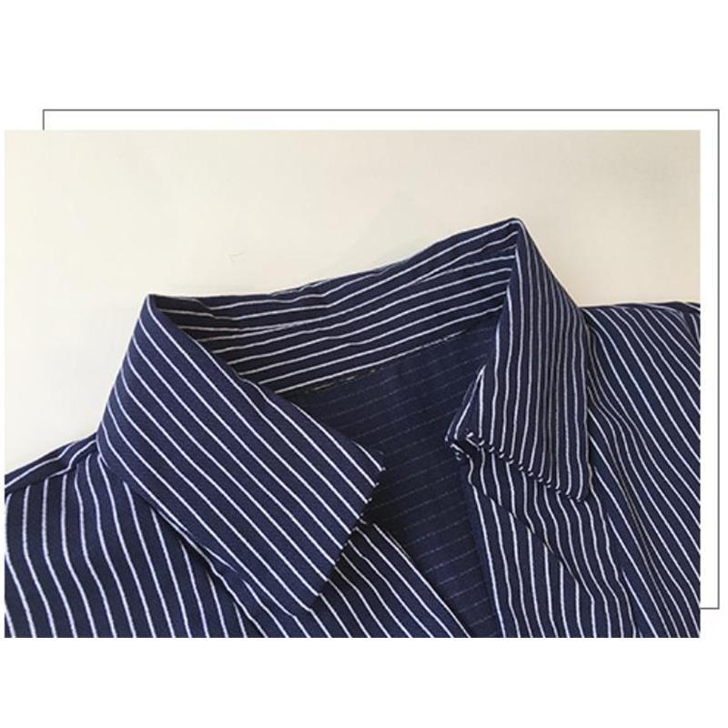 ブラウスシャツ レディース シャツ ブラウス 七分袖 トップス ストライプ柄 チュニック カジュアル シンプル おしゃれ ゆったり 着痩せ | ブランド登録なし | 08