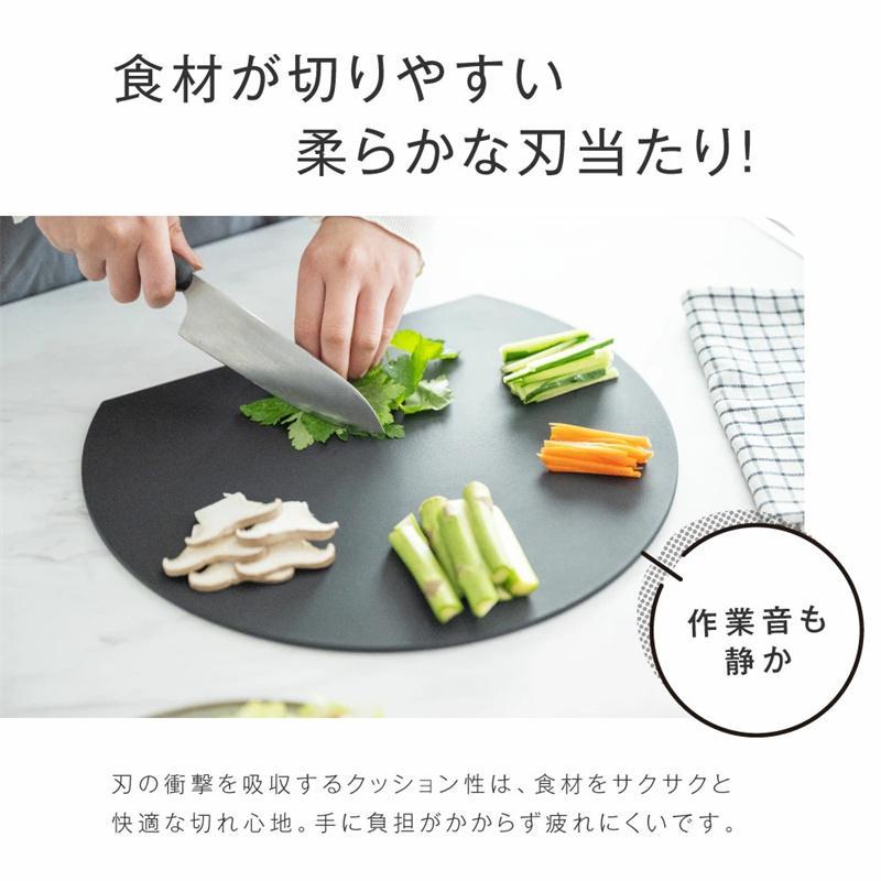 まな板 丸いまな板 D型 黒いまな板 ブラック 抗菌 ゴム エラストマー 円形 丸型 食洗機対応 耐熱 カッティングボード ノンスリップ アイメディア抗菌 耐熱 | ブランド登録なし | 06