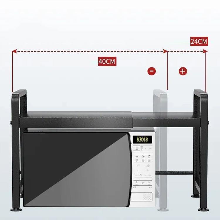 キッチン収納 ラック レンジ上 レンジ棚 レンジ上ラック 伸縮 1段 レンジ台 キッチンラック カウンター上 大型レンジ対応 電子レンジ台 長さ38- | ブランド登録なし | 02