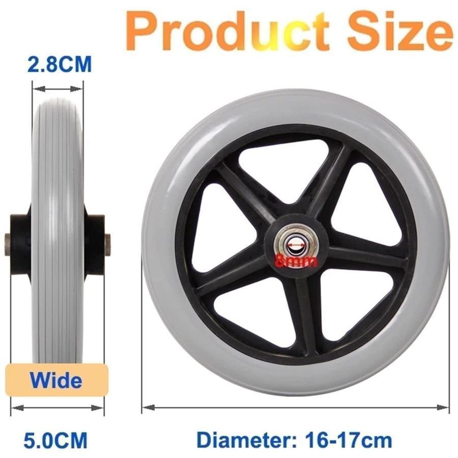 2個 車椅子用ホイール 車いす フロントキャスター ホイール 交換部品 6/7/8インチ 車椅子用ソリッドタイヤフロントホイール 車椅子 アクセサリー | ブランド登録なし | 01