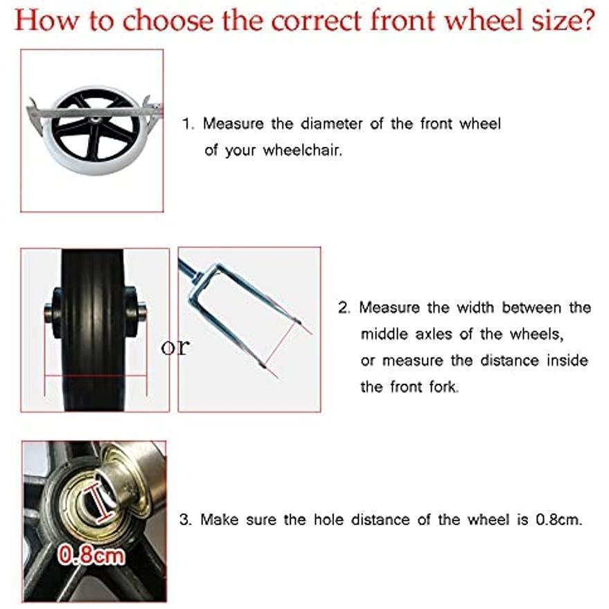 2個 車椅子用ホイール 車いす フロントキャスター ホイール 交換部品 6/7/8インチ 車椅子用ソリッドタイヤフロントホイール 車椅子 アクセサリー | ブランド登録なし | 04