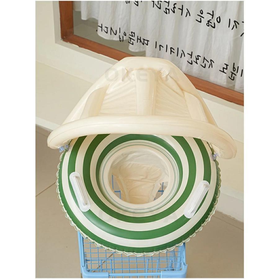 ベビー浮き輪 子供 足入れ型 取り外し可能なサンシェード UVカット プール用 水遊び スイムリング 強い浮力 1歳-4歳 取っ手付き浮き輪 幼児 水遊び 水慣れ | ブランド登録なし | 08