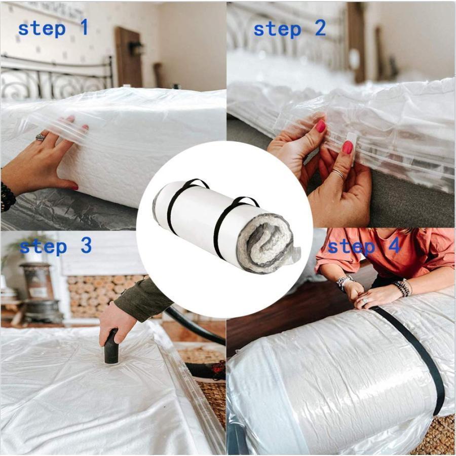 ふとん圧縮袋布団圧縮袋衣類圧縮バッグ真空パック 袋収納袋200x250cm，大型ふとん/ラテックスマットレス/メモリーフォームマットレス用収納バッグ、80％圧縮可能 | ブランド登録なし | 04