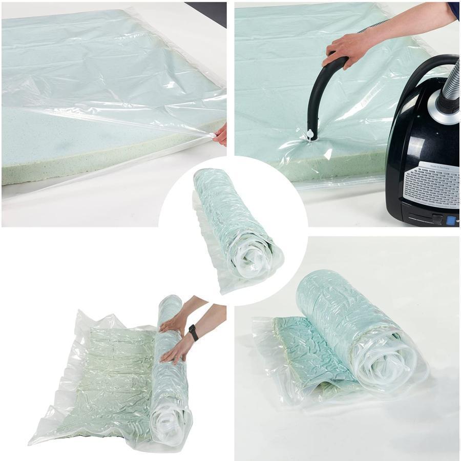 ふとん圧縮袋布団圧縮袋衣類圧縮バッグ真空パック 袋収納袋200x250cm，大型ふとん/ラテックスマットレス/メモリーフォームマットレス用収納バッグ、80％圧縮可能 | ブランド登録なし | 05