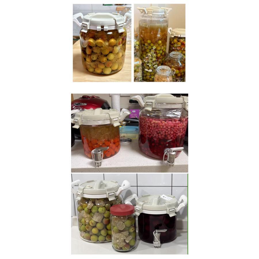 梅酒びん 果実酒びん 大容量 梅酒 瓶 ガラスびん スタンド付き 蛇口付き 冷水筒 ドリンクサーバー ガラス貯蔵タンク 大容量 ガラスポット 梅酒 ジュース | ブランド登録なし | 16