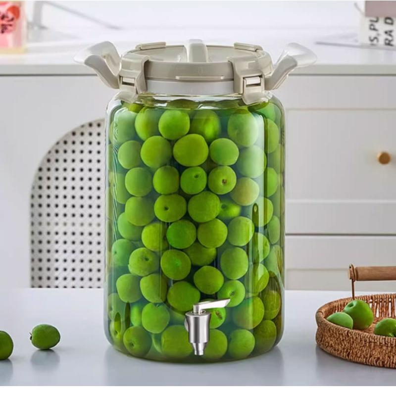 梅酒びん 果実酒びん 大容量 梅酒 瓶 ガラスびん スタンド付き 蛇口付き 冷水筒 ドリンクサーバー ガラス貯蔵タンク 大容量 ガラスポット 梅酒 ジュース | ブランド登録なし | 17