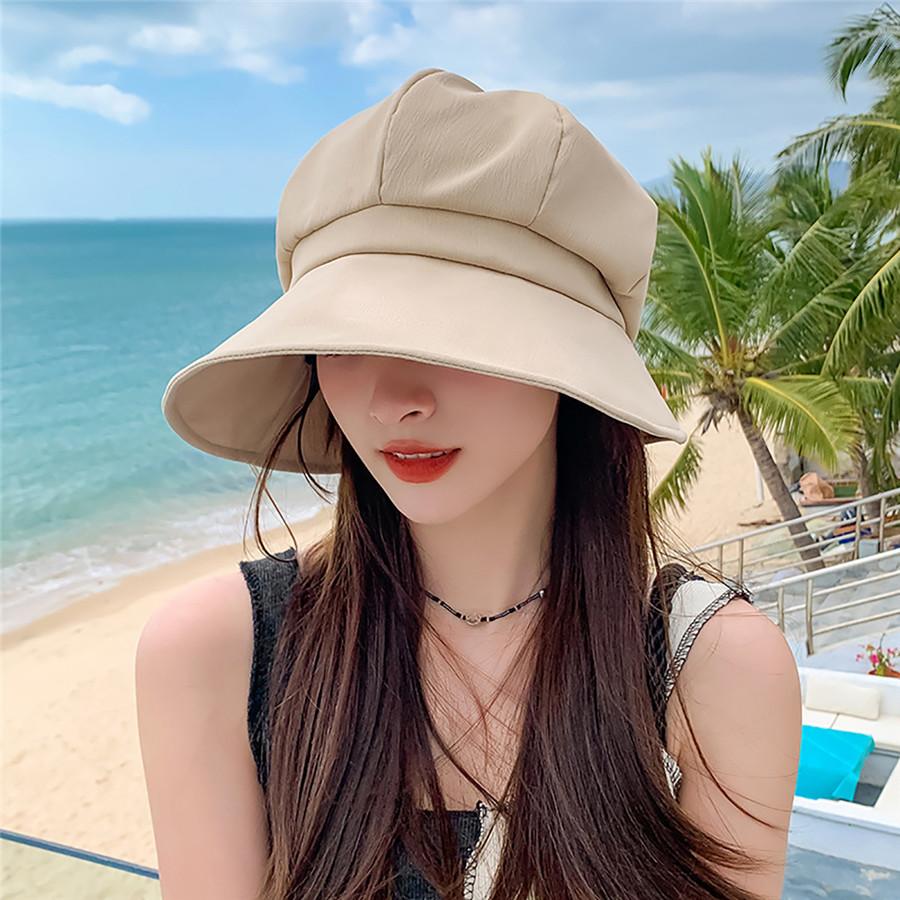 帽子 レディース キャスケット 遮光 UVカット 日よけ 折り畳み 春夏 ゴルフ つば付き 外出用 自転車 つば広 おしゃれ 日差し 紫外線 | ブランド登録なし | 03