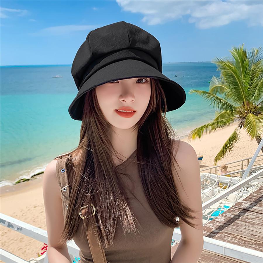 帽子 レディース キャスケット 遮光 UVカット 日よけ 折り畳み 春夏 ゴルフ つば付き 外出用 自転車 つば広 おしゃれ 日差し 紫外線 | ブランド登録なし | 06