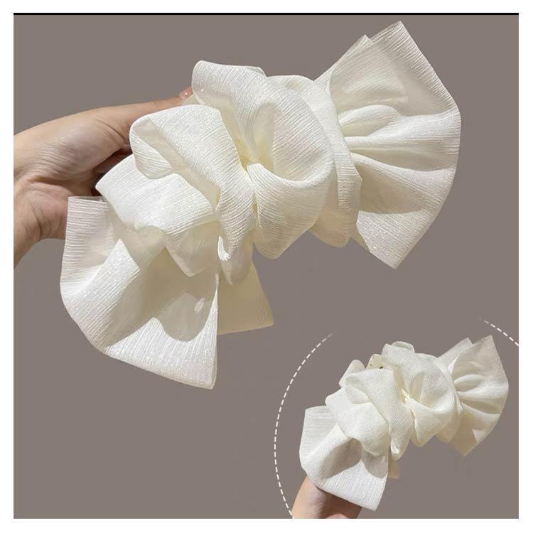 ヘアクリップ リボン 大きめ バンスクリップ フリル 無地 ヘアアクセサリー 大人 ヘアアクセ ボリューム 大きい リボン 華やか 上品 髪留め 髪飾 | ブランド登録なし | 13