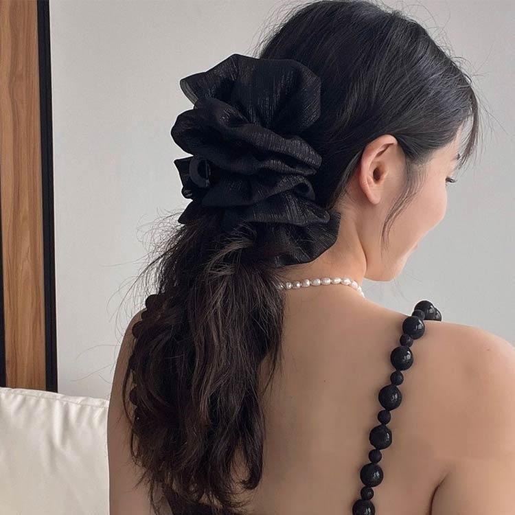 ヘアクリップ リボン 大きめ バンスクリップ フリル 無地 ヘアアクセサリー 大人 ヘアアクセ ボリューム 大きい リボン 華やか 上品 髪留め 髪飾 | ブランド登録なし | 03