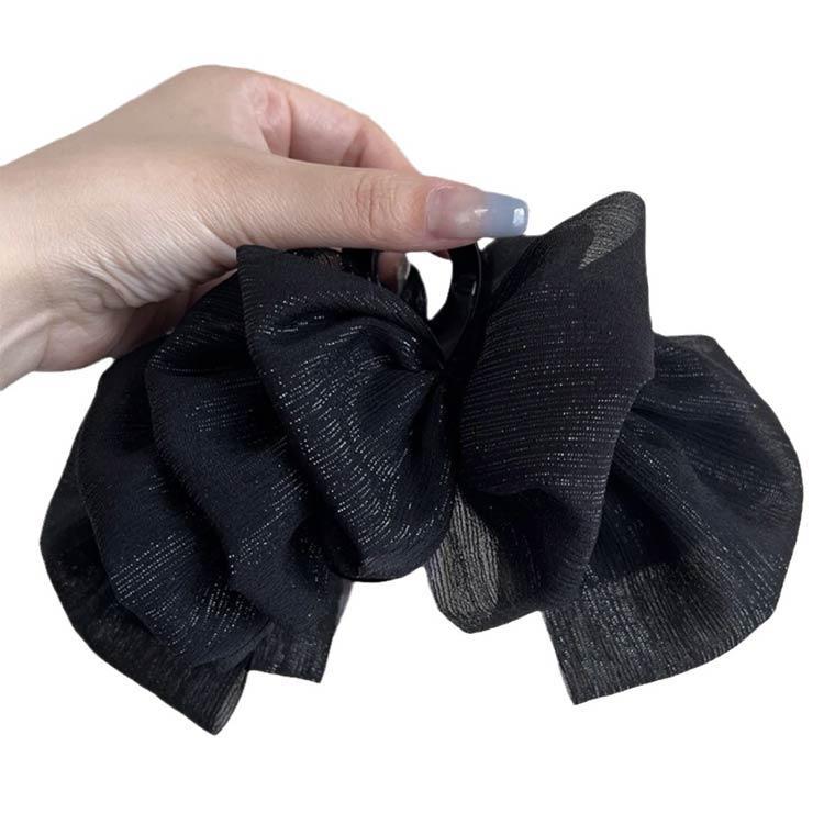 ヘアクリップ リボン 大きめ バンスクリップ フリル 無地 ヘアアクセサリー 大人 ヘアアクセ ボリューム 大きい リボン 華やか 上品 髪留め 髪飾 | ブランド登録なし | 04