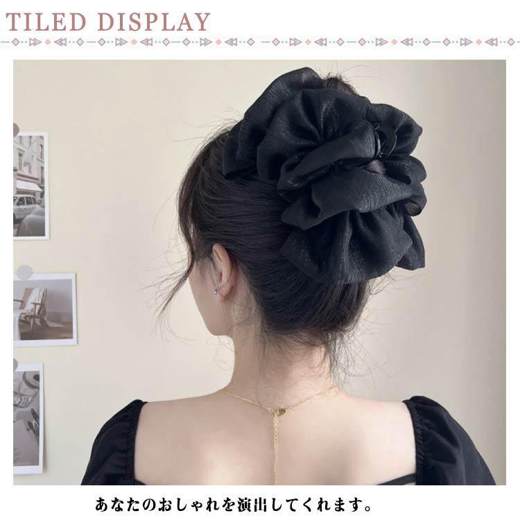 ヘアクリップ リボン 大きめ バンスクリップ フリル 無地 ヘアアクセサリー 大人 ヘアアクセ ボリューム 大きい リボン 華やか 上品 髪留め 髪飾 | ブランド登録なし | 07