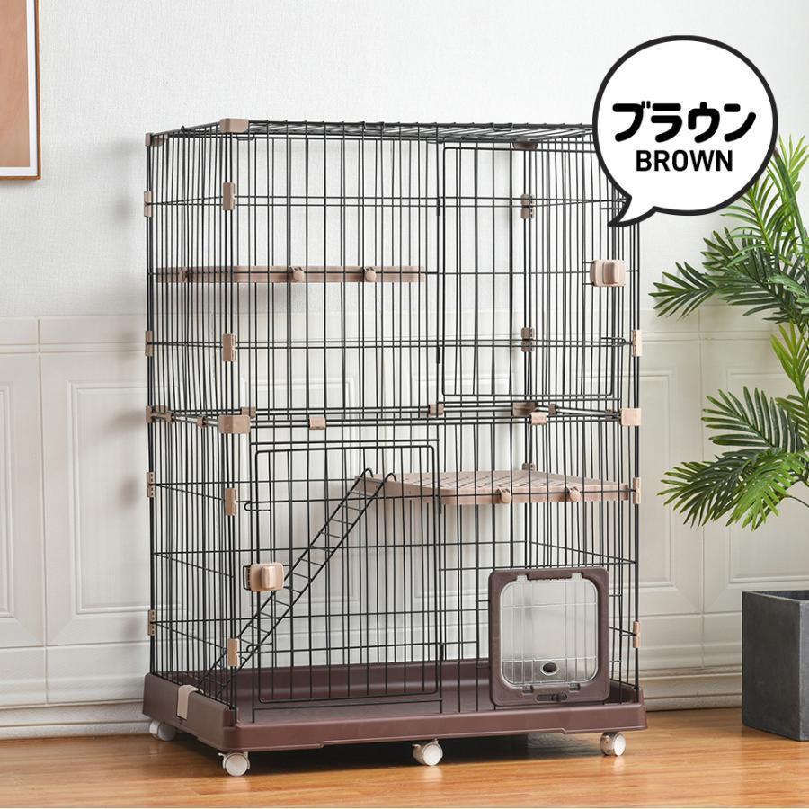 10%OFFクーポン☆【猫専用ドア付き 】猫 ケージ キャットケージ 2段