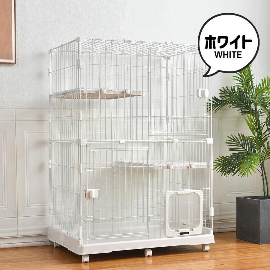 10%OFFクーポン☆【猫専用ドア付き 】猫 ケージ キャットケージ 2段