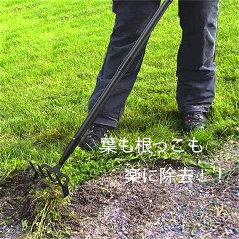 草取り道具 雑草取り器具 草むしり 便利グッズ 雑草抜き 草むしり 便利グッズ 2in1 土をほぐす 種まき 除草 葉集め 4ノット 柄付 園芸用品 草取りグッズ | ブランド登録なし | 10