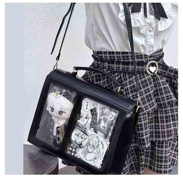 リュックサック 痛バッグ 隠せる 20cm ぬいポーチ ハンドバッグ リュック 2way ショルダー 大きめ おしゃれ ぬいぐるみポーチ クリア 痛バ | ブランド登録なし | 14