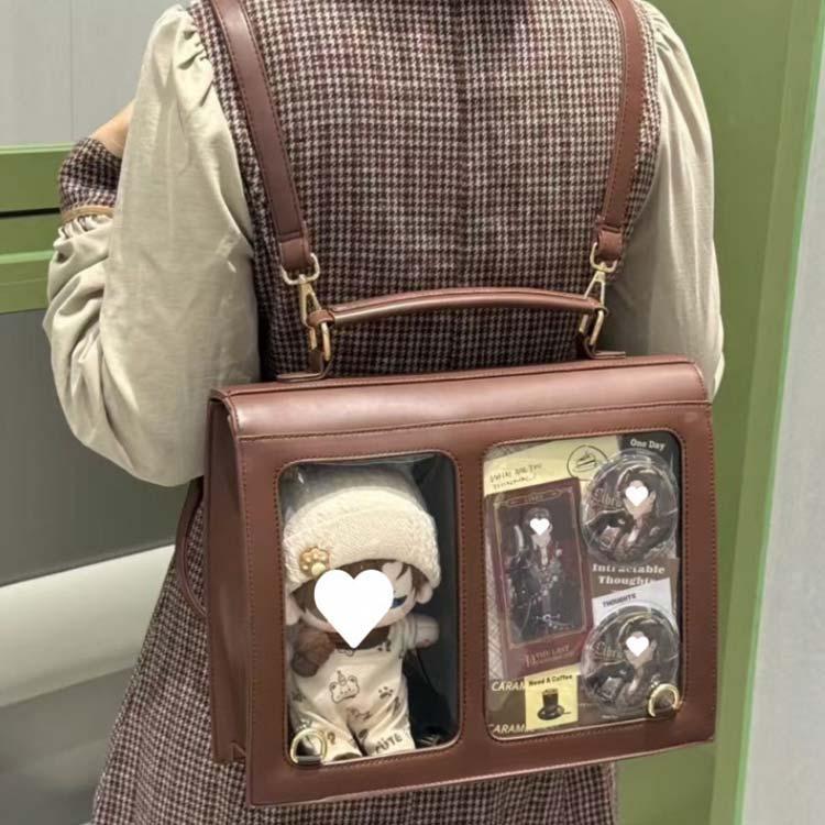 リュックサック 痛バッグ 隠せる 20cm ぬいポーチ ハンドバッグ リュック 2way ショルダー 大きめ おしゃれ ぬいぐるみポーチ クリア 痛バ | ブランド登録なし | 01