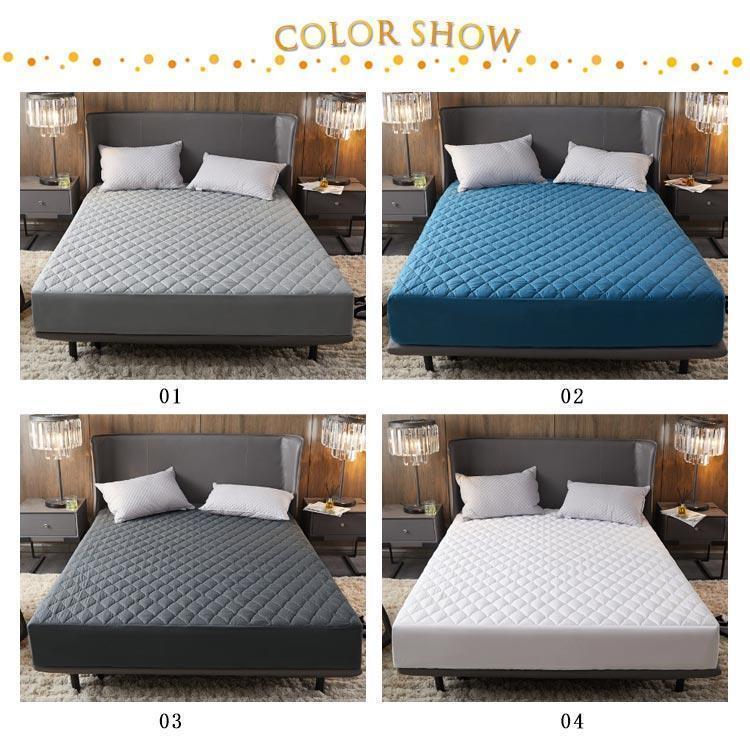 防水 マットレスカバー ベッドシーツ ボックスシーツ キルティング セミダブル ダブル ワイドダブル クイーン キング 120×200 150×200 | ブランド登録なし | 06