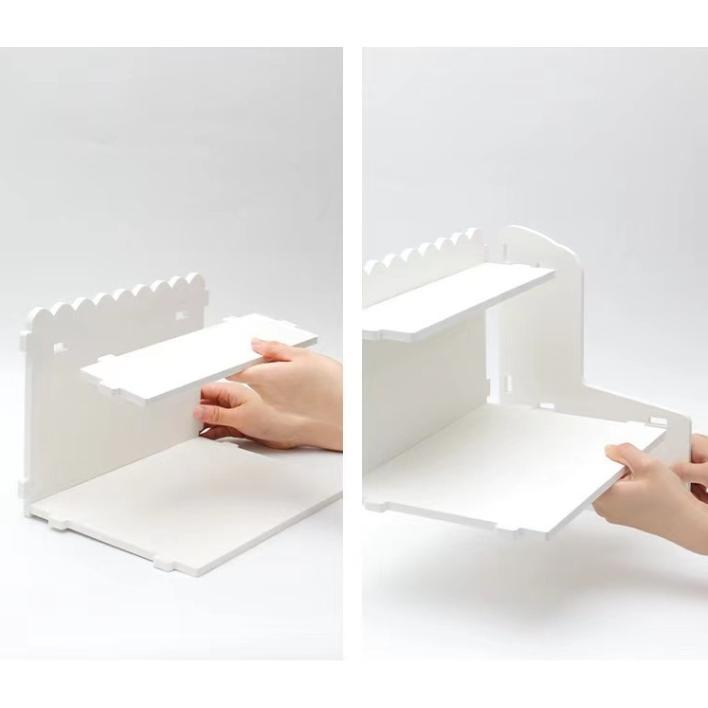 デスク上置棚 机上台 机上ラック 2段式 キーボード収納 収納ラック オフェス収納 小物入れ 木製 ins風 棚宿舎 オフィス 化粧品 文具 本収納 整理棚 | ブランド登録なし | 11