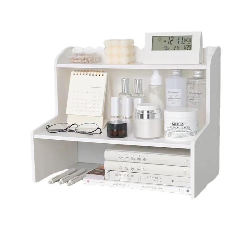 デスク上置棚 机上台 机上ラック 2段式 キーボード収納 収納ラック オフェス収納 小物入れ 木製 ins風 棚宿舎 オフィス 化粧品 文具 本収納 整理棚 | ブランド登録なし | 05