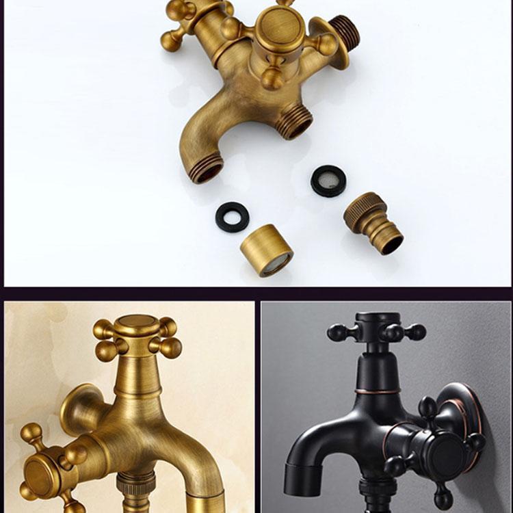 洗濯機用 蛇口 双口水栓 分岐 洗濯機用双口水栓 二股蛇口 2口水栓 マチルダ 分岐水栓 銅製 万能二口横水栓 洗濯機 表面処理 耐食性 二重水出口 |  | 01