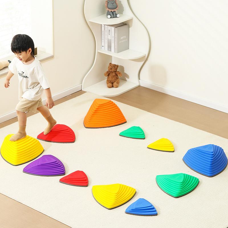 バランスストーン 6/12/14個セット バランス トレーニング マルチカラー 飛び石 遊具 バランスボード 屋内屋外 子供用 おもちゃ バランス感覚 筋力 遊具 | ブランド登録なし | 16