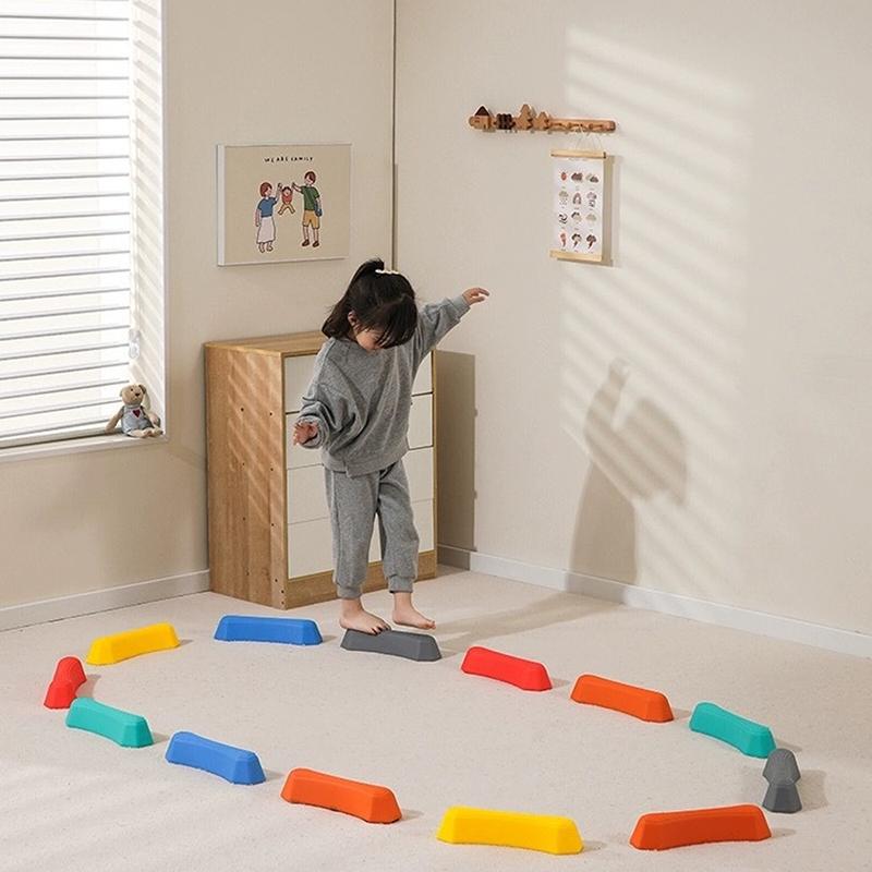 バランスストーン 6/12/14個セット バランス トレーニング マルチカラー 飛び石 遊具 バランスボード 屋内屋外 子供用 おもちゃ バランス感覚 筋力 遊具 | ブランド登録なし | 01