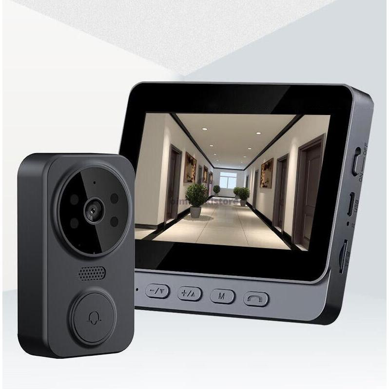 インターホン テレビドアホン 録画機能 チャイム 工事不要 WIFI不要 USB充電 防犯 双方向通話 広角レンズ 防水 暗視モード | ブランド登録なし | 02