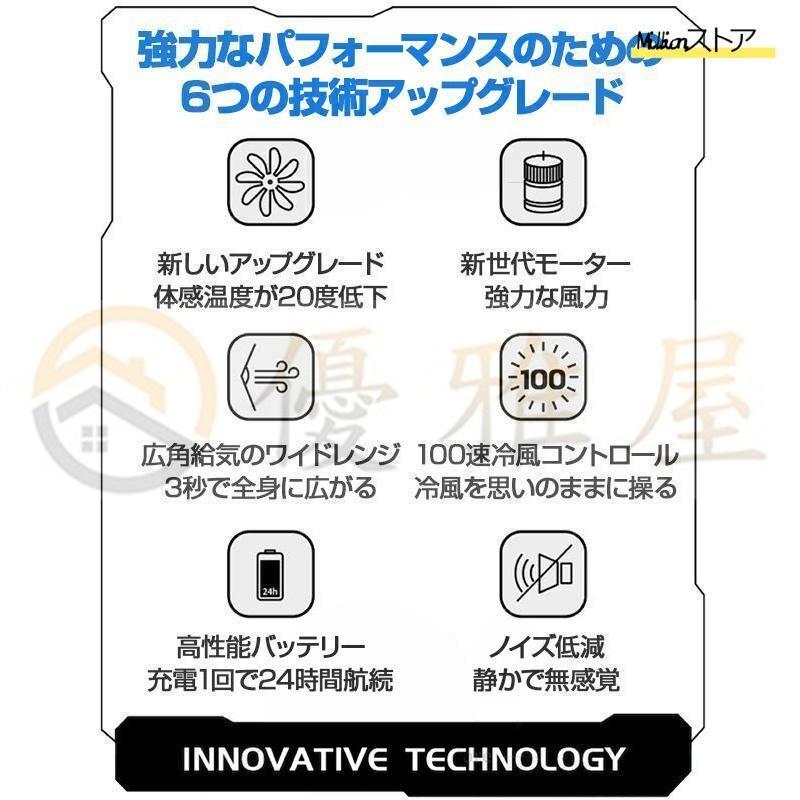 腰掛け ワークマン ベルトファン ネッククーラー ハンディファン 100段階 羽なし 6000mAh大容量 室外作業 両手解放 熱中症対策 |  | 05