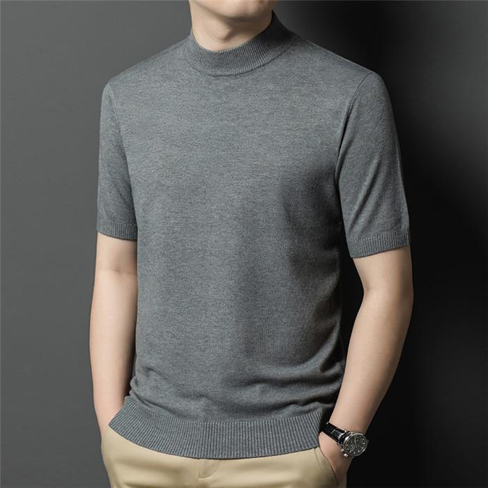 モックネック ニットセーター メンズ半袖 サマーニット サマーセーター tシャツ ニットソー ハイネック ゴルフウェア 半袖ニット 無地 ニット |  | 09