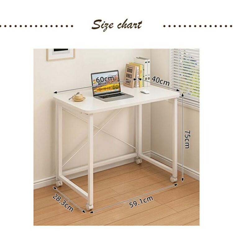 折りたたみデスク キャスター付き テーブル パソコンデスク PCデスク 机 おしゃれ 木製 デスク 折りたたみ 省スペース サイドテーブル テレワークデスク | ブランド登録なし | 12
