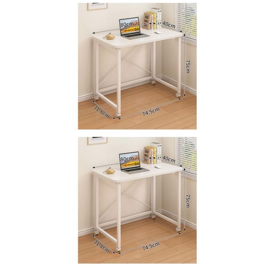 折りたたみデスク キャスター付き テーブル パソコンデスク PCデスク 机 おしゃれ 木製 デスク 折りたたみ 省スペース サイドテーブル テレワークデスク | ブランド登録なし | 13