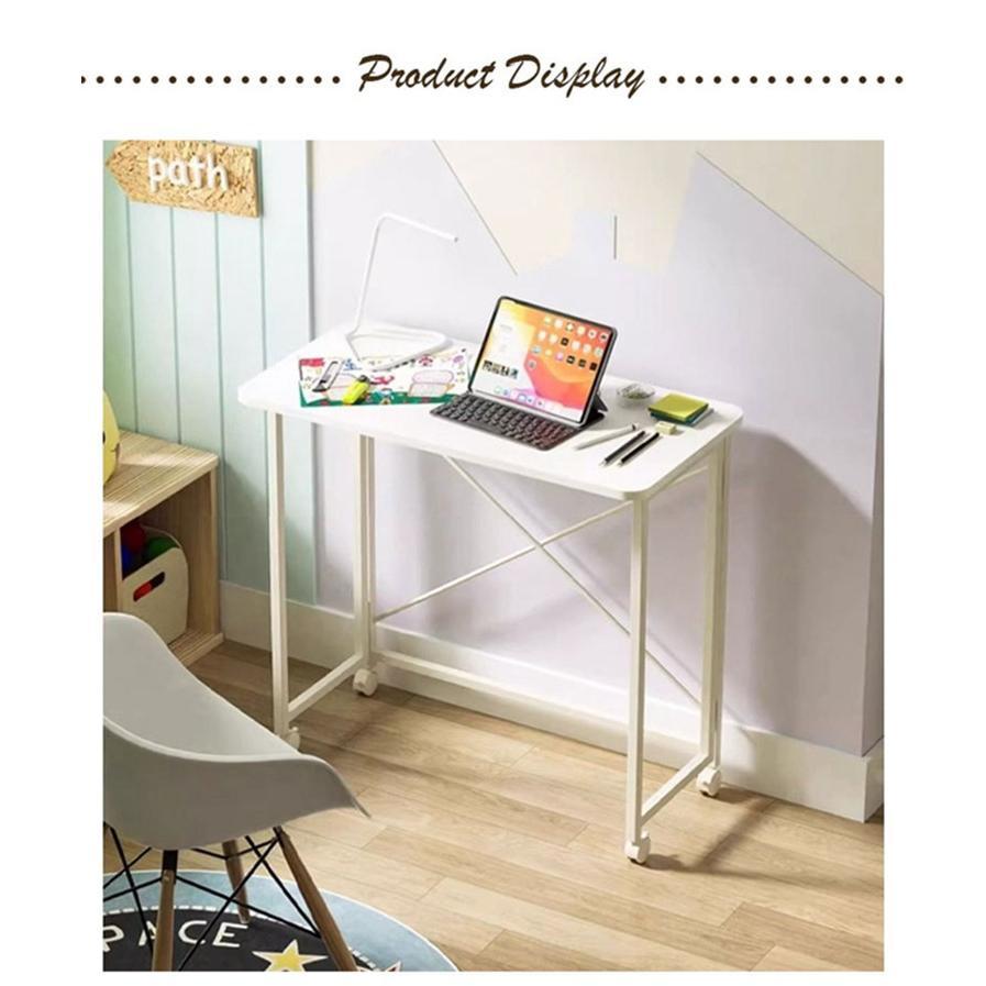 折りたたみデスク キャスター付き テーブル パソコンデスク PCデスク 机 おしゃれ 木製 デスク 折りたたみ 省スペース サイドテーブル テレワークデスク | ブランド登録なし | 16